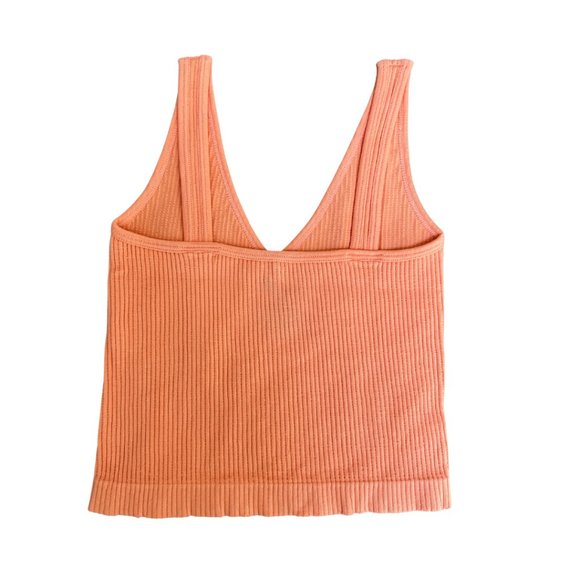 NEW Free People Solid Rib Brami Top in Melon M/L - Picture 6 of 9